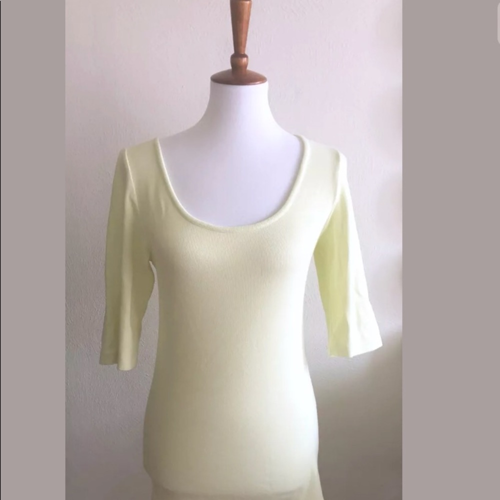 Soft Surroundings neon yellow knit top medium